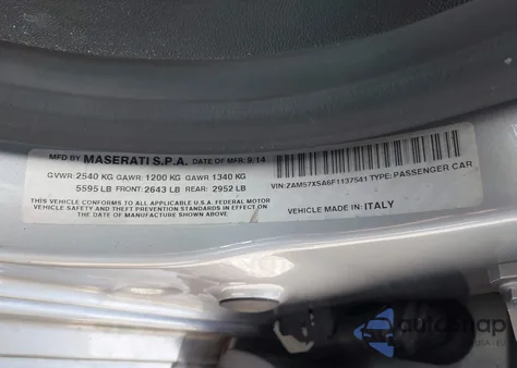 2015 Maserati Ghibli from USA, damaged, VIN ZAM57XSA6F1137541